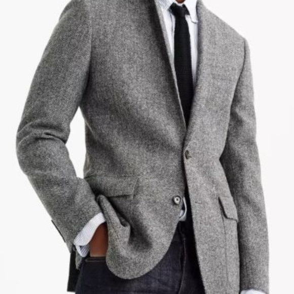 J. Crew Other - J. Crew Ludlow Tweed Herringbone Wool Cotton Blend Sports Coat Suit Blazer 38S